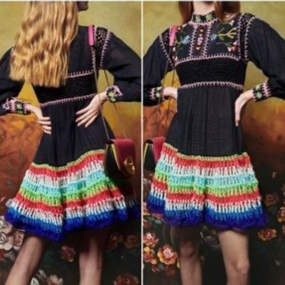 CELIAB Scarlet Floral Multicolor Embroidered Dress